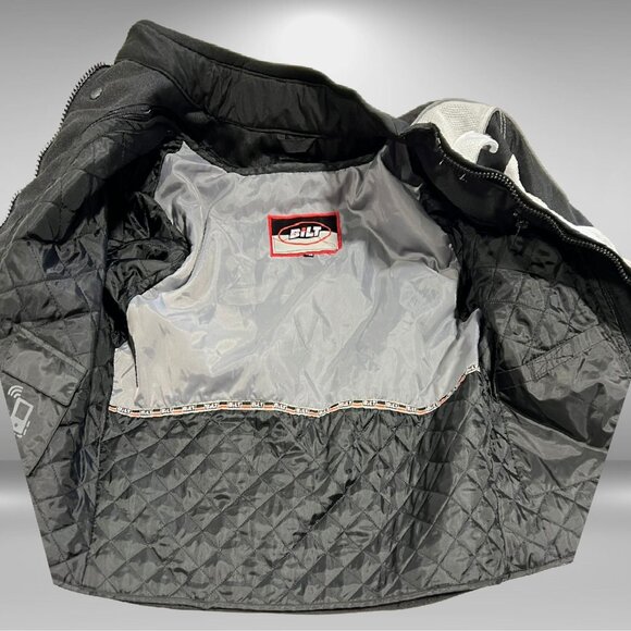 BILT Techno 2 Motorcycle Jacket – White/Black, Armored - Picture 5 of 7